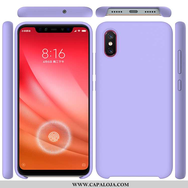 Capa Xiaomi Mi 8 Pro Silicone Capas Telemóvel Lisas Roxo, Xiaomi Mi 8 Pro Discovery Online