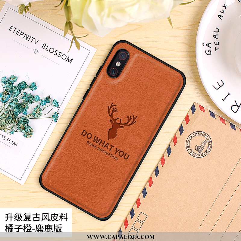 Capa Xiaomi Mi 8 Pro Soft Telemóvel Couro Cases Cinza, Capas Xiaomi Mi 8 Pro Silicone Baratos