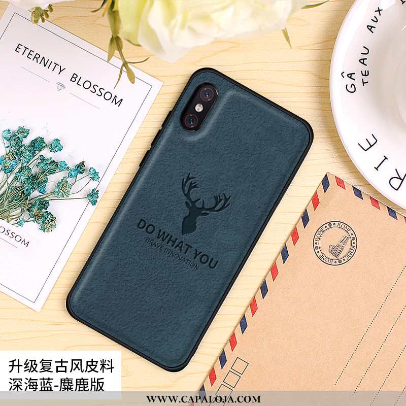 Capa Xiaomi Mi 8 Pro Soft Telemóvel Couro Cases Cinza, Capas Xiaomi Mi 8 Pro Silicone Baratos