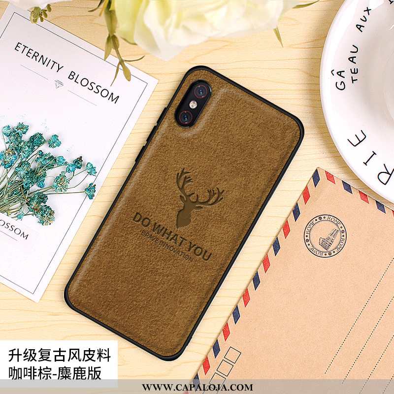 Capa Xiaomi Mi 8 Pro Soft Telemóvel Couro Cases Cinza, Capas Xiaomi Mi 8 Pro Silicone Baratos