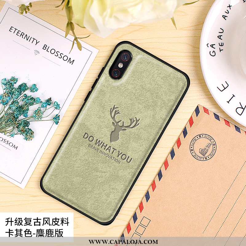 Capa Xiaomi Mi 8 Pro Soft Telemóvel Couro Cases Cinza, Capas Xiaomi Mi 8 Pro Silicone Baratos