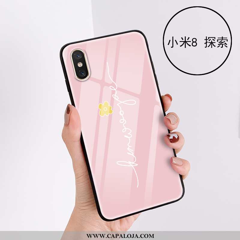 Capa Xiaomi Mi 8 Pro Vidro Telemóvel Capas Rosa, Xiaomi Mi 8 Pro Fofas Baratas