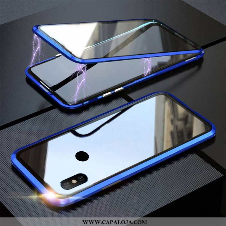 Capa Xiaomi Mi 8 Protetoras Preto Dupla Face Vermelha, Capas Xiaomi Mi 8 Metalica Barato