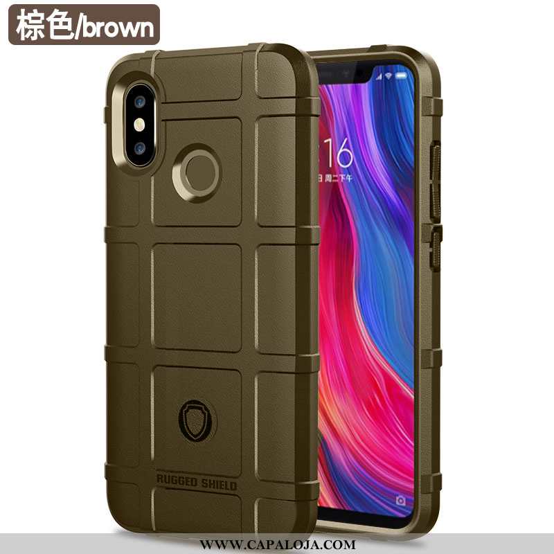 Capa Xiaomi Mi 8 Protetoras Tampa Soft Capas Castanho, Xiaomi Mi 8 Silicone Baratas