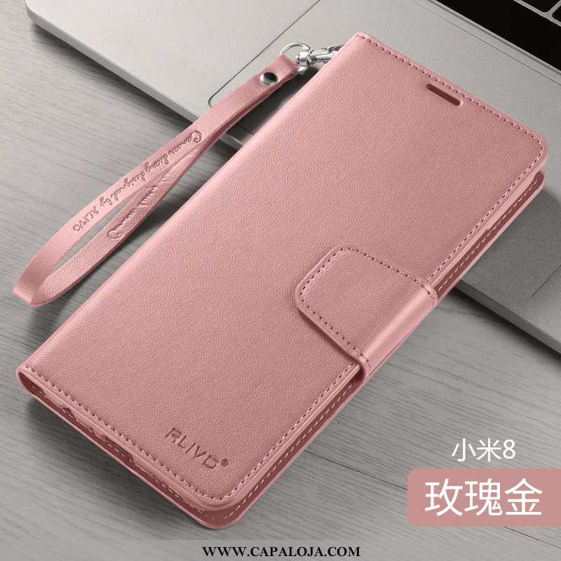 Capa Xiaomi Mi 8 Slim Primavera Pequena Telemóvel Roxo, Capas Xiaomi Mi 8 Couro Promoção