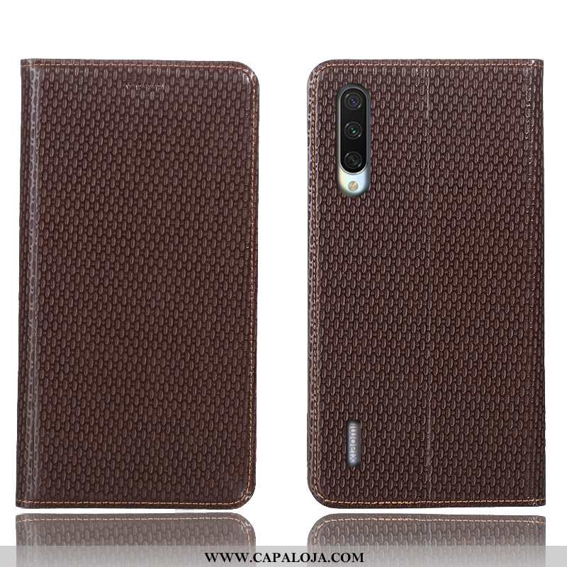 Capa Xiaomi Mi 9 Lite Couro Legitimo Cases Primavera Cover Castanho, Capas Xiaomi Mi 9 Lite Protetor