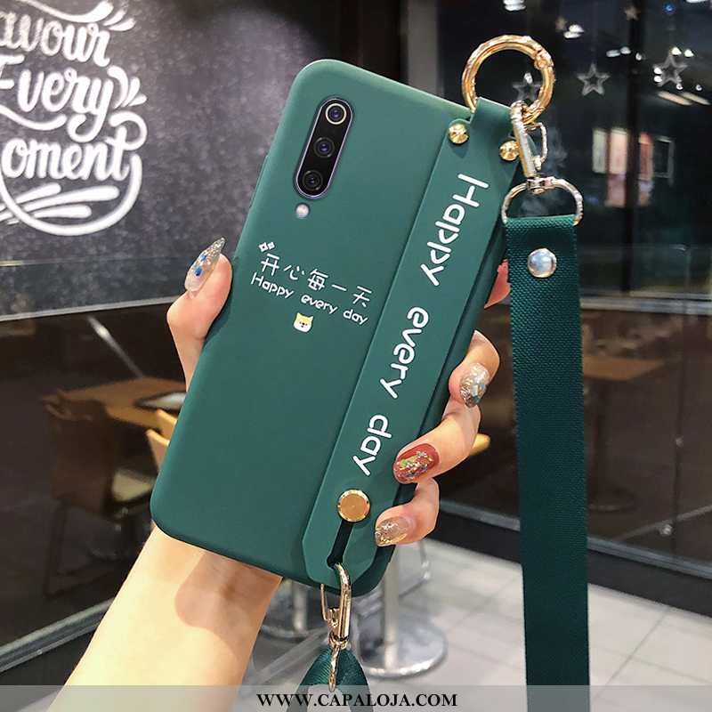 Capa Xiaomi Mi 9 Silicone Protetoras Pequena Strapback Verde, Capas Xiaomi Mi 9 Fosco Baratas