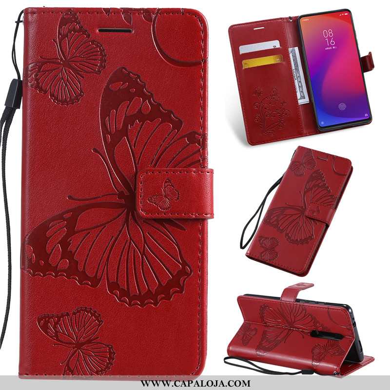 Capa Xiaomi Mi 9t Couro Capas Completa Pequena Roxo, Xiaomi Mi 9t Protetoras Baratas