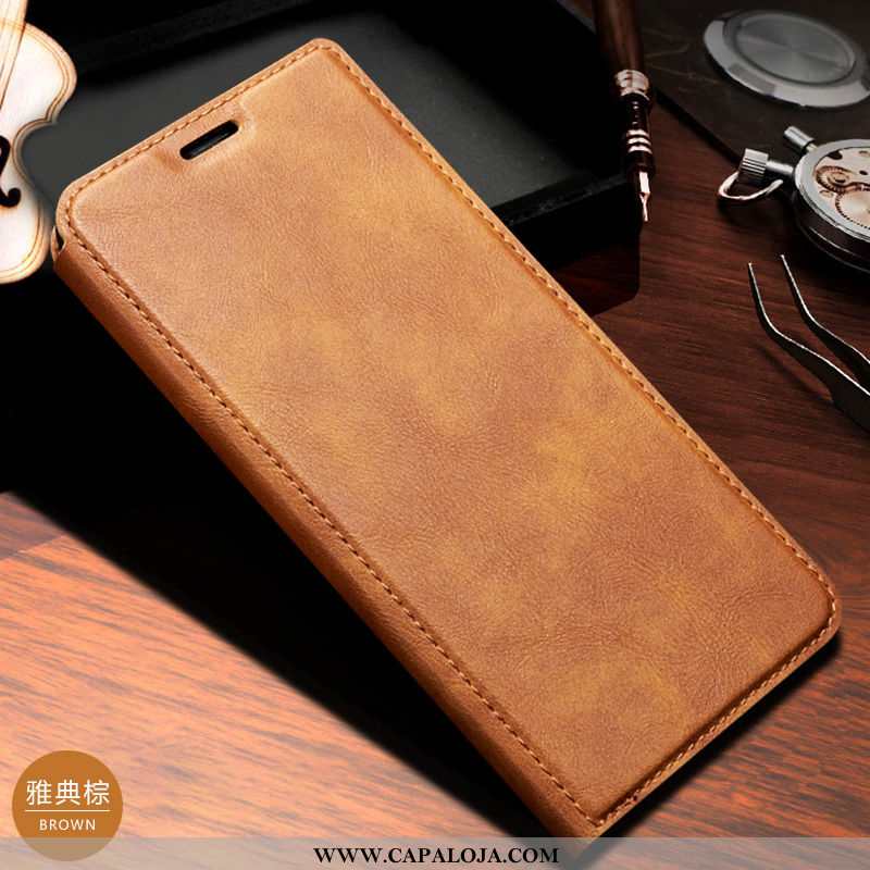 Capa Xiaomi Mi 9t Couro Genuíno Cases Telemóvel Cover Castanho, Capas Xiaomi Mi 9t Couro Baratas