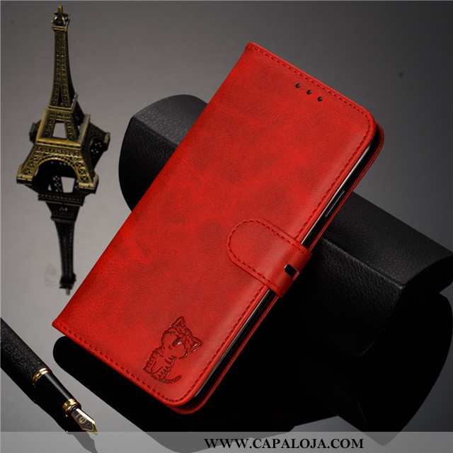 Capa Xiaomi Mi 9t Couro Masculino Telemóvel Antiqueda Vermelho, Capas Xiaomi Mi 9t Feminino Online