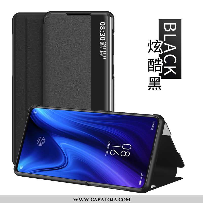 Capa Xiaomi Mi 9t Couro Negócio Cover Completa Preto, Capas Xiaomi Mi 9t Protetoras Promoção