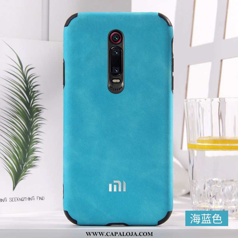 Capa Xiaomi Mi 9t Couro Simples Capas Casal Azul, Xiaomi Mi 9t Soft Barato