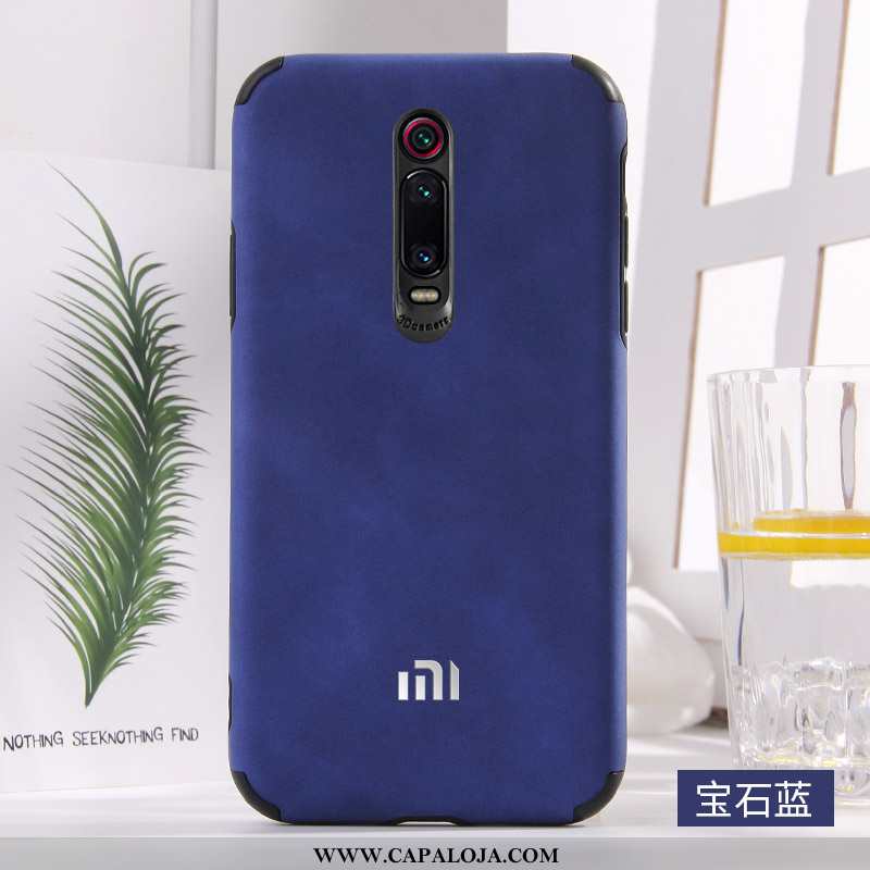 Capa Xiaomi Mi 9t Couro Simples Capas Casal Azul, Xiaomi Mi 9t Soft Barato