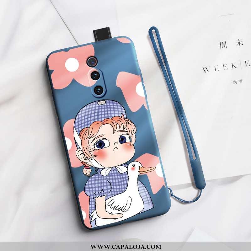 Capa Xiaomi Mi 9t Pro Silicone Desenho Animado Pequena Antiqueda Azul, Capas Xiaomi Mi 9t Pro Person