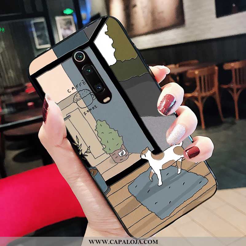 Capa Xiaomi Mi 9t Pro Silicone Fofas Telemóvel Antiqueda Verde, Capas Xiaomi Mi 9t Pro Desenho Anima