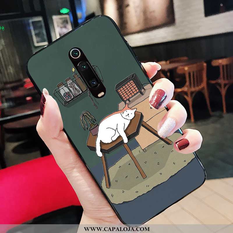 Capa Xiaomi Mi 9t Pro Silicone Fofas Telemóvel Antiqueda Verde, Capas Xiaomi Mi 9t Pro Desenho Anima