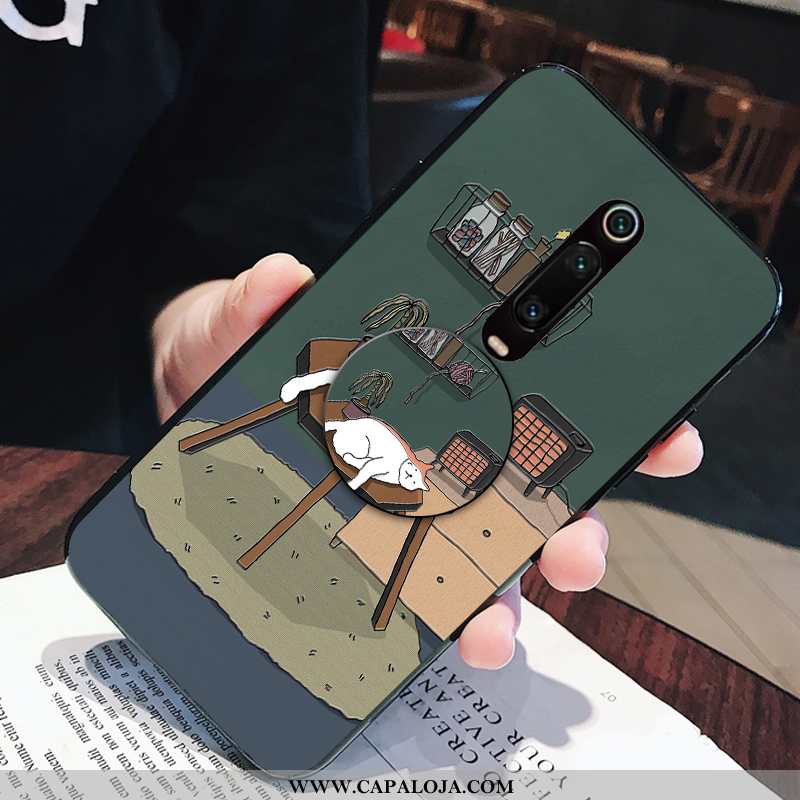 Capa Xiaomi Mi 9t Pro Silicone Fofas Telemóvel Antiqueda Verde, Capas Xiaomi Mi 9t Pro Desenho Anima