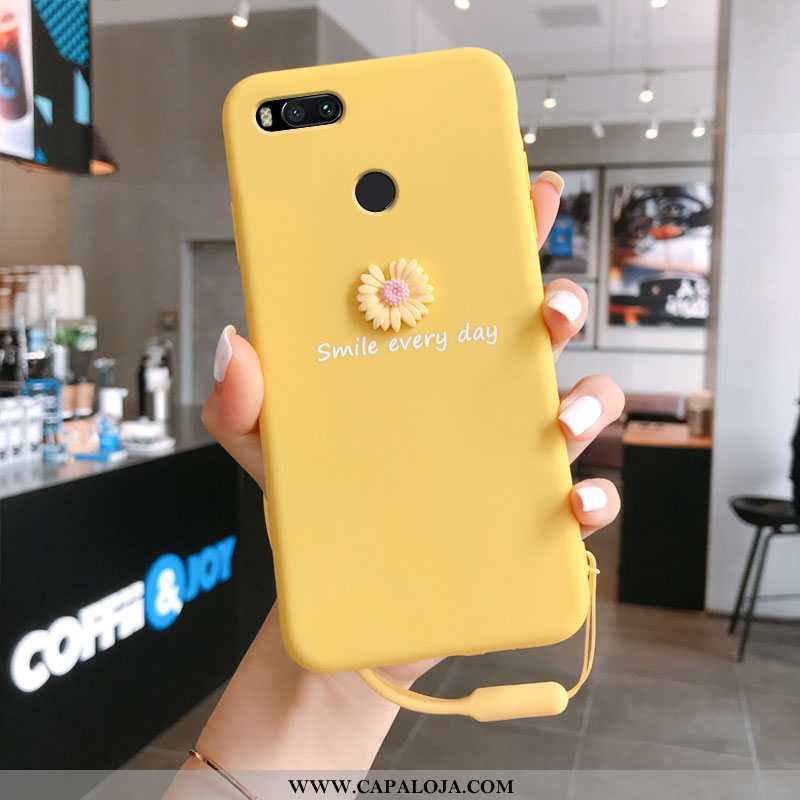 Capa Xiaomi Mi A1 Madeira Crisântemo Silicone Novas Amarelo, Capas Xiaomi Mi A1 Soft Baratas