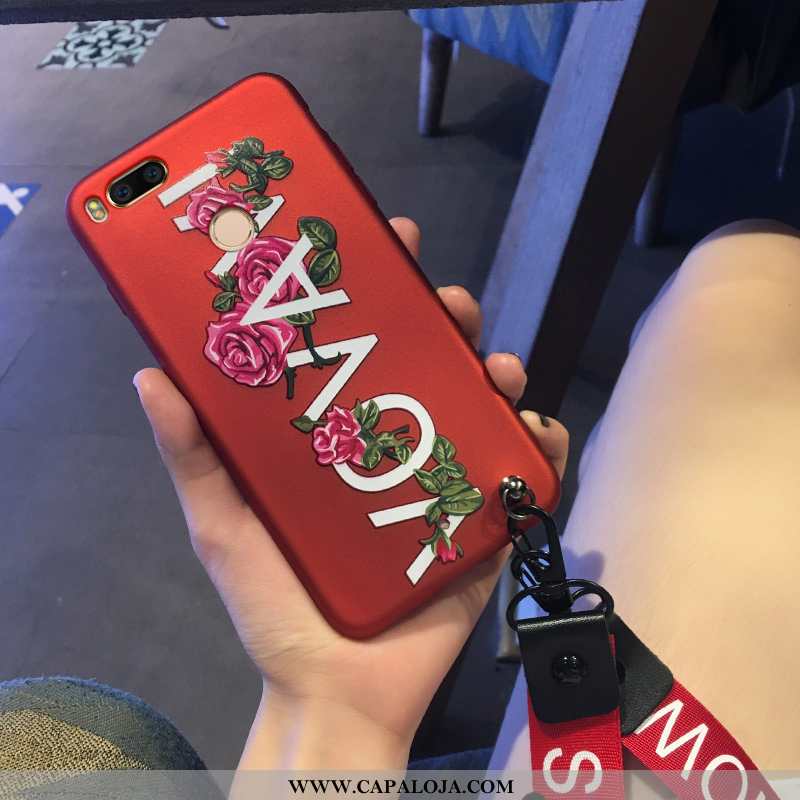 Capa Xiaomi Mi A1 Personalizado Pequena Antiqueda Telemóvel Vermelho, Capas Xiaomi Mi A1 Silicone Ba