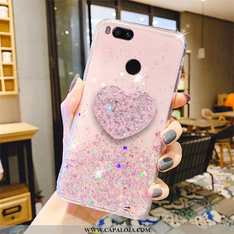 Capa Xiaomi Mi A1 Soft Silicone Cola Antiqueda Rosa, Capas Xiaomi Mi A1 Protetoras Baratas