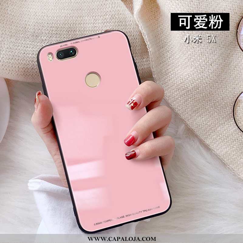 Capa Xiaomi Mi A1 Vidro Telemóvel Pequena Minimalista Rosa, Capas Xiaomi Mi A1 Criativas Venda