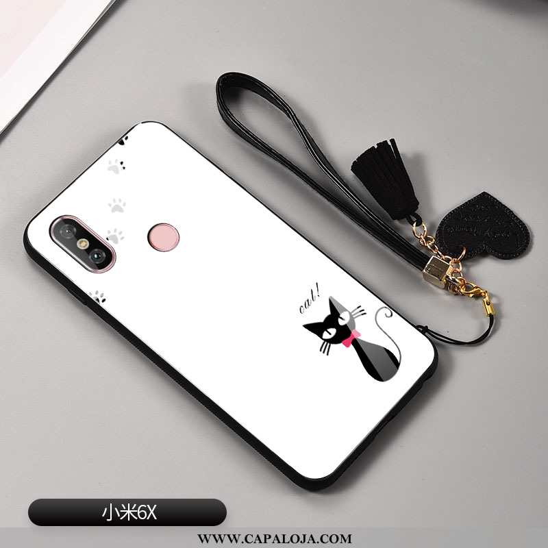 Capa Xiaomi Mi A2 Criativas Vermelha Silicone Masculino Branco, Capas Xiaomi Mi A2 Desenho Animado P