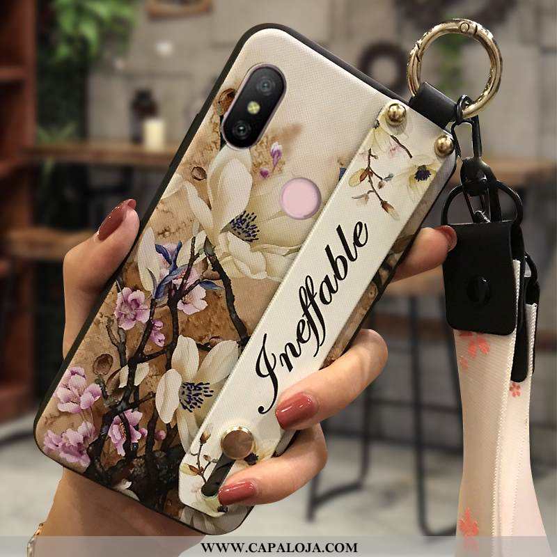 Capa Xiaomi Mi A2 Lite Protetoras Telemóvel Cases Florais Amarelo, Capas Xiaomi Mi A2 Lite Cordao Pr