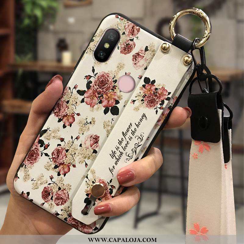 Capa Xiaomi Mi A2 Lite Protetoras Telemóvel Cases Florais Amarelo, Capas Xiaomi Mi A2 Lite Cordao Pr