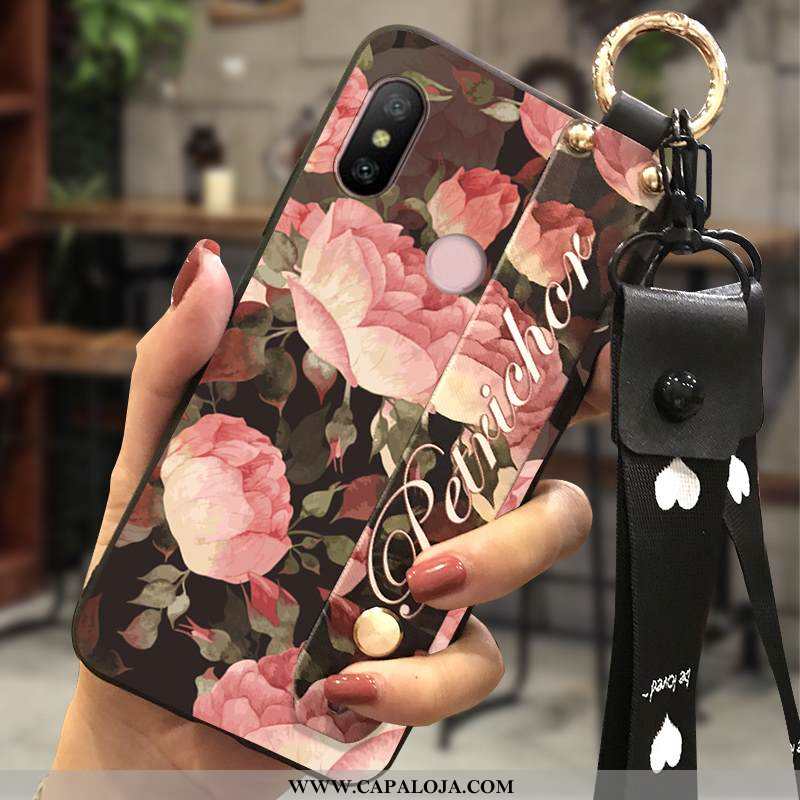 Capa Xiaomi Mi A2 Lite Protetoras Telemóvel Cases Florais Amarelo, Capas Xiaomi Mi A2 Lite Cordao Pr