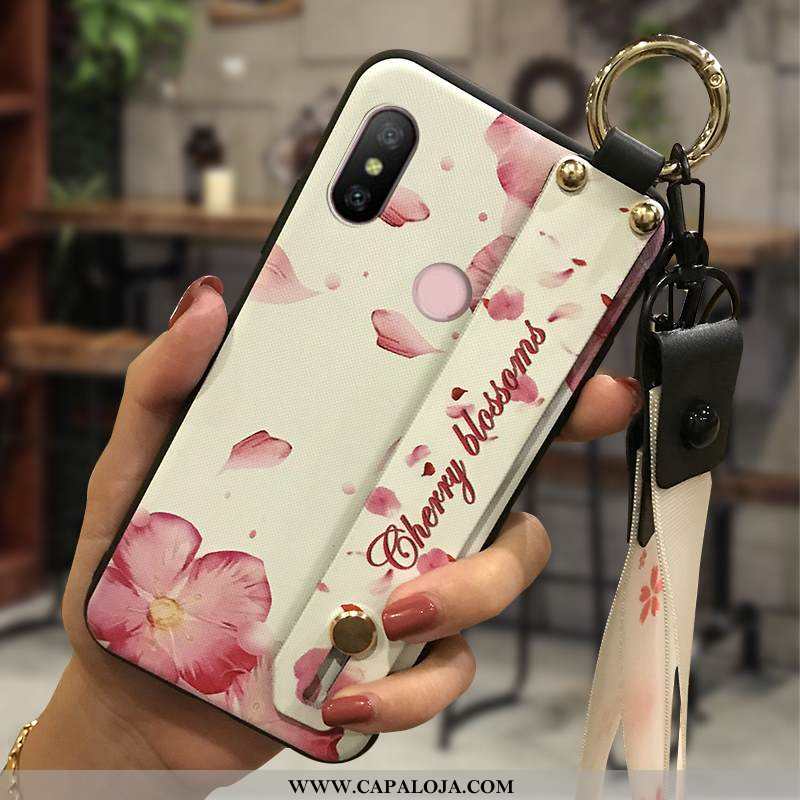 Capa Xiaomi Mi A2 Lite Protetoras Telemóvel Cases Florais Amarelo, Capas Xiaomi Mi A2 Lite Cordao Pr