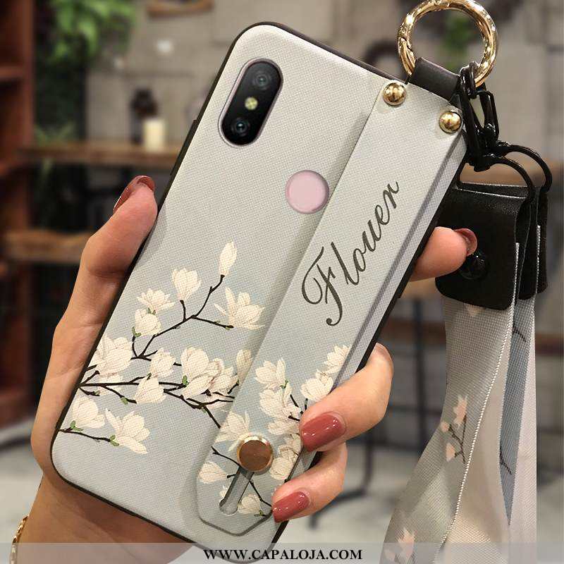 Capa Xiaomi Mi A2 Lite Protetoras Telemóvel Cases Florais Amarelo, Capas Xiaomi Mi A2 Lite Cordao Pr