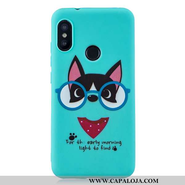 Capa Xiaomi Mi A2 Lite Tendencia Vermelha Azul Escuro Pequena, Capas Xiaomi Mi A2 Lite Fosco Baratas