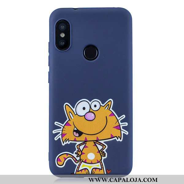 Capa Xiaomi Mi A2 Lite Tendencia Vermelha Azul Escuro Pequena, Capas Xiaomi Mi A2 Lite Fosco Baratas