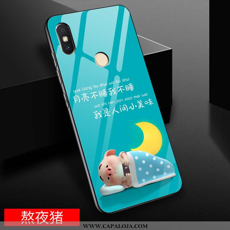 Capa Xiaomi Mi A2 Lite Vidro Telemóvel Desenho Animado Bonitos Azul, Capas Xiaomi Mi A2 Lite Estilos