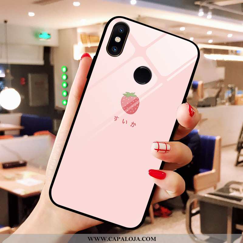 Capa Xiaomi Mi A2 Vidro Malha Rosa Pequena, Capas Xiaomi Mi A2 Criativas Promoção