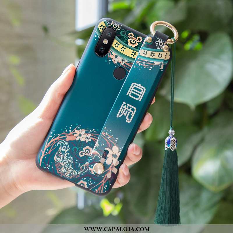 Capa Xiaomi Mi A2 Vintage Palace Malha Suporte Azul, Capas Xiaomi Mi A2 Tendencia Promoção