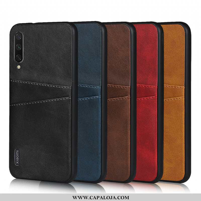 Capa Xiaomi Mi A3 Couro Business Antiqueda Telinha Preto, Capas Xiaomi Mi A3 Telemóvel Promoção