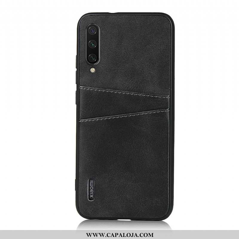 Capa Xiaomi Mi A3 Couro Business Antiqueda Telinha Preto, Capas Xiaomi Mi A3 Telemóvel Promoção