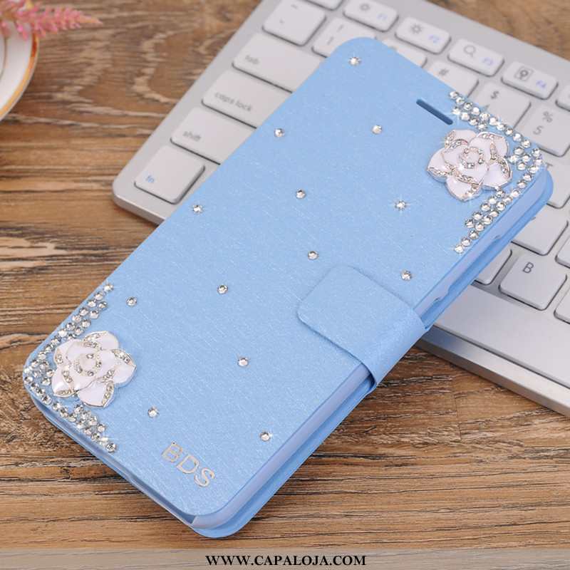 Capa Xiaomi Mi A3 Couro Completa Antiqueda Feminino Azul, Capas Xiaomi Mi A3 Protetoras Promoção