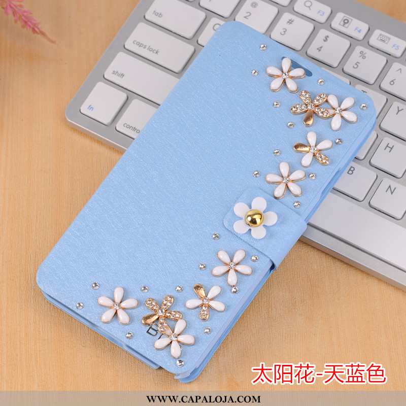 Capa Xiaomi Mi A3 Couro Completa Antiqueda Feminino Azul, Capas Xiaomi Mi A3 Protetoras Promoção