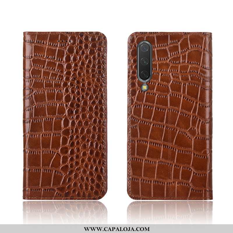 Capa Xiaomi Mi A3 Couro Feminino Crocs Protetoras Castanho, Capas Xiaomi Mi A3 Soft Baratos