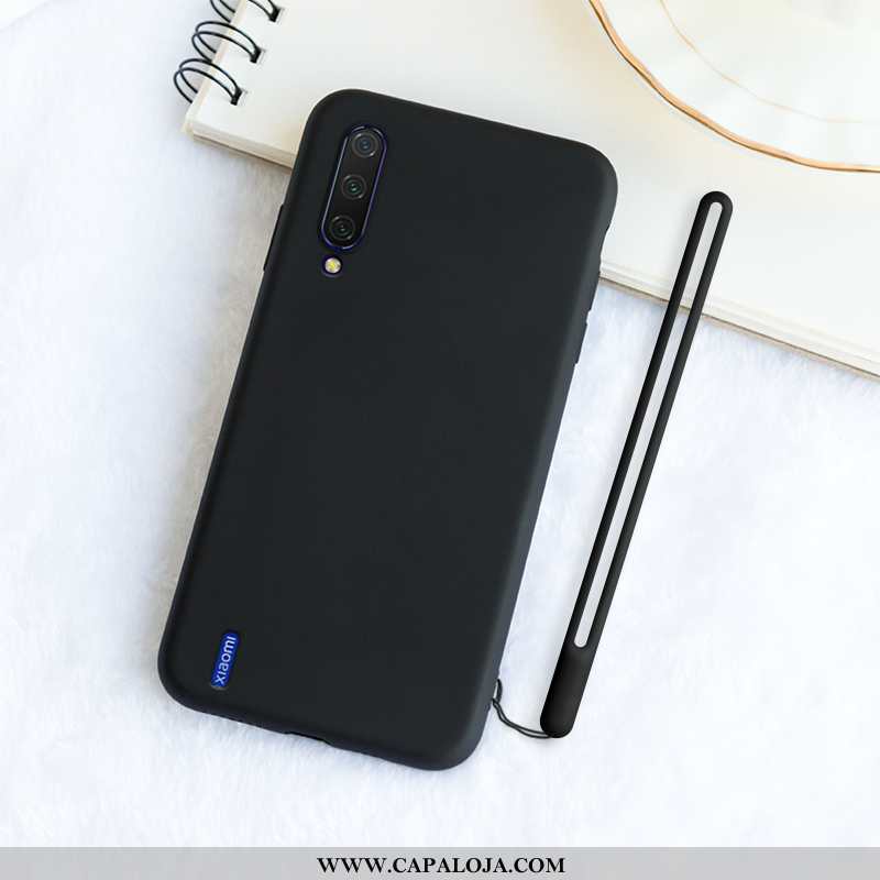 Capa Xiaomi Mi A3 Protetoras Telemóvel Soft Masculino Preto, Capas Xiaomi Mi A3 Silicone Promoção