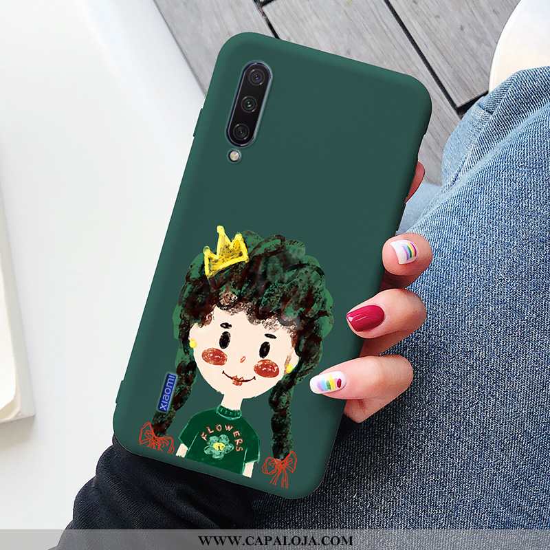 Capa Xiaomi Mi A3 Silicone Completa Soft Telemóvel Verde Militar, Capas Xiaomi Mi A3 Desenho Animado