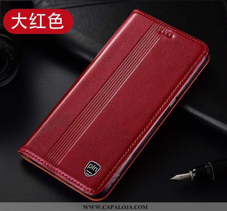 Capa Xiaomi Mi Max 3 Couro Legitimo Vermelha Feminino Completa Vermelho, Capas Xiaomi Mi Max 3 Prote