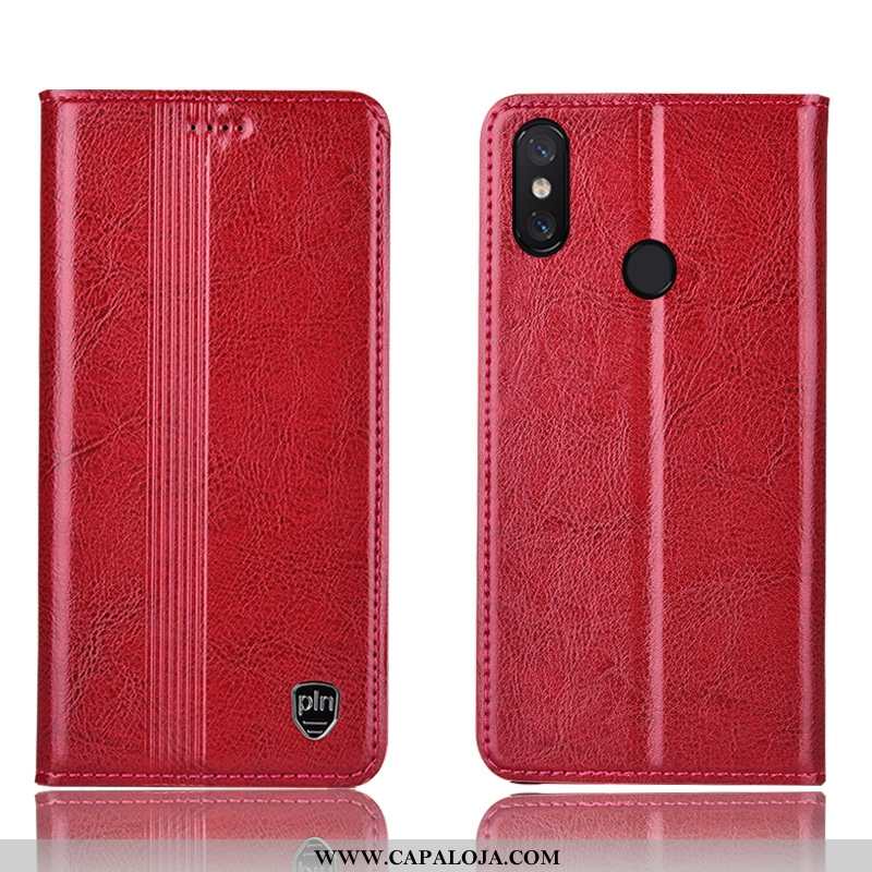 Capa Xiaomi Mi Max 3 Couro Legitimo Vermelha Feminino Completa Vermelho, Capas Xiaomi Mi Max 3 Prote