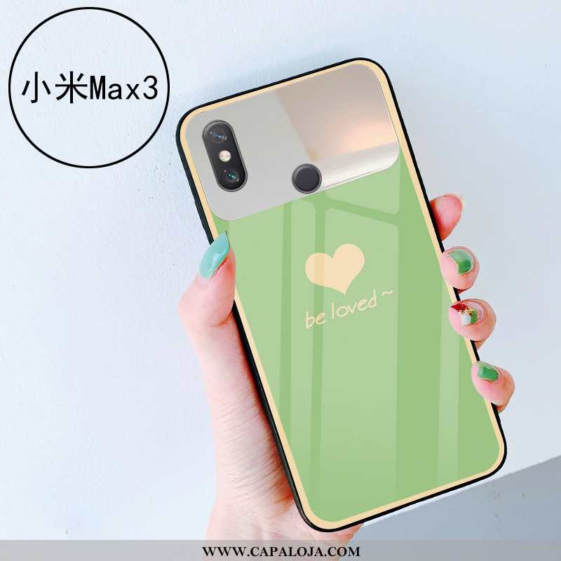 Capa Xiaomi Mi Max 3 Vidro Feminino Capas Coração Verde, Xiaomi Mi Max 3 Pequena Venda