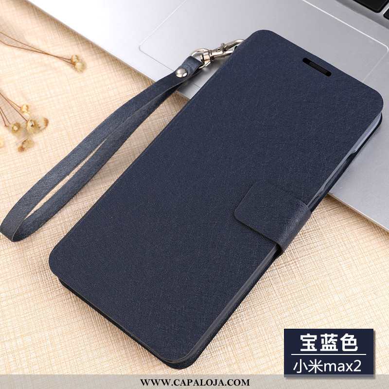 Capa Xiaomi Mi Mix 2 Couro Antiqueda Pequena Cases Azul, Capas Xiaomi Mi Mix 2 Protetoras Baratas