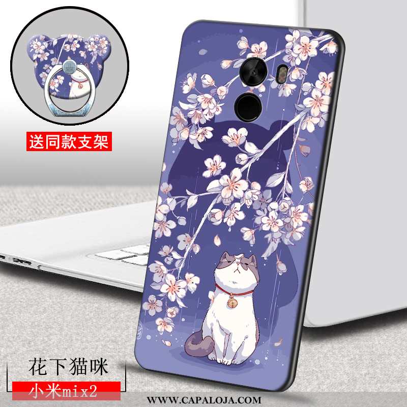 Capa Xiaomi Mi Mix 2 Personalizada Telinha Slim Feminino Azul, Capas Xiaomi Mi Mix 2 Criativas Barat