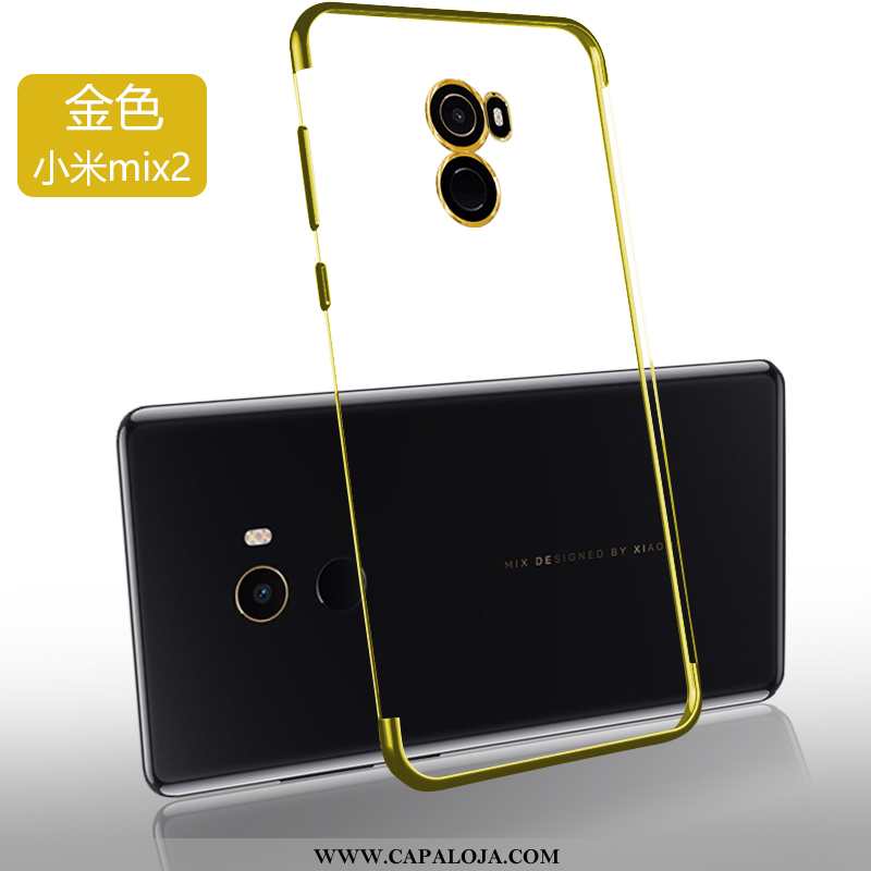 Capa Xiaomi Mi Mix 2 Soft Silicone Minimalista Masculino Dourado, Capas Xiaomi Mi Mix 2 Super Barata