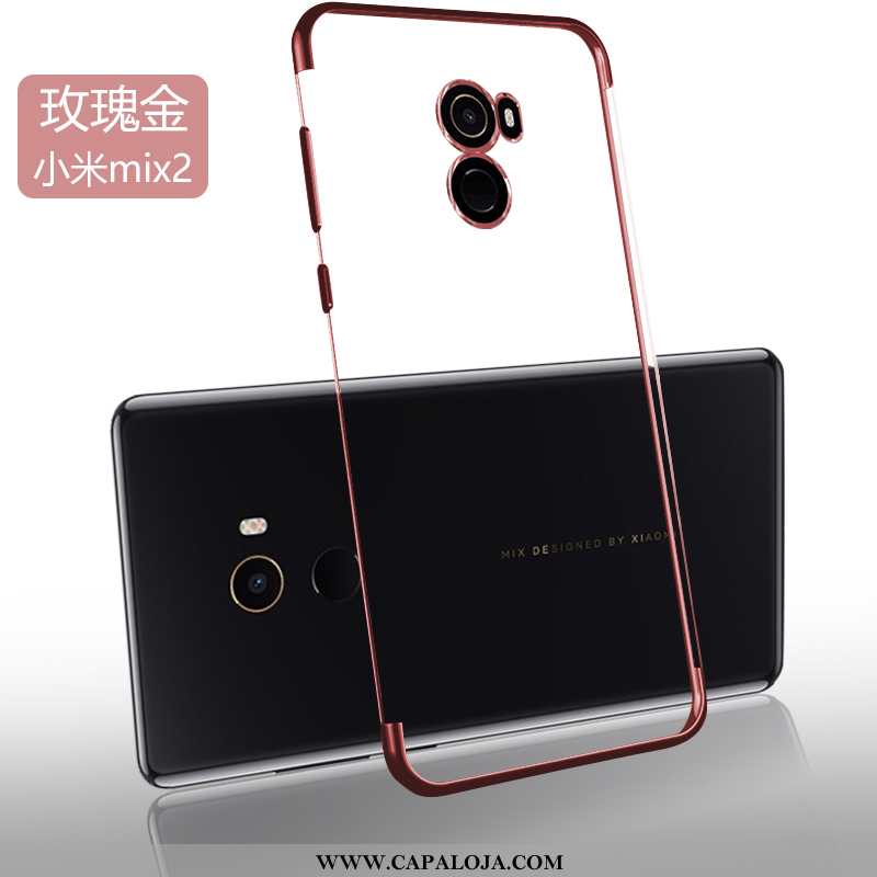 Capa Xiaomi Mi Mix 2 Soft Silicone Minimalista Masculino Dourado, Capas Xiaomi Mi Mix 2 Super Barata